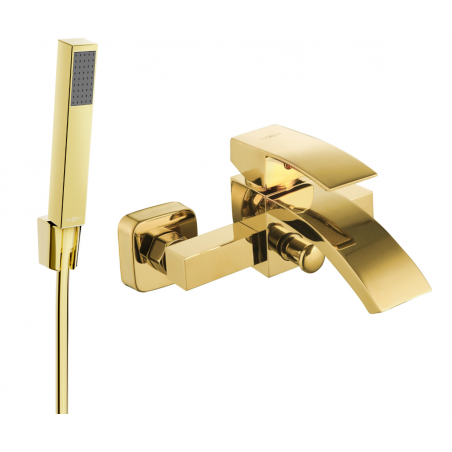 Mexen Libra R77 Badewannenarmatur mit Duschset, Gold - 74513R77-50