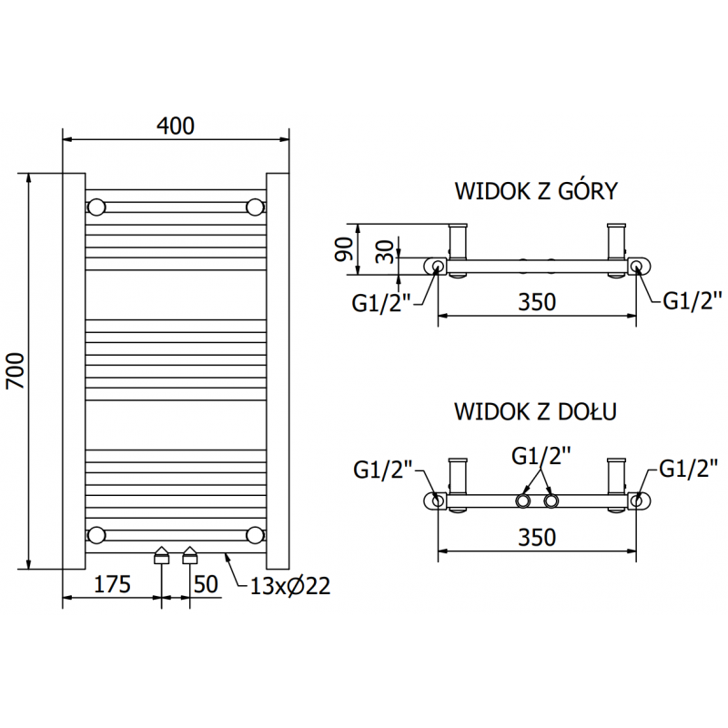 Mexen Mars elektrischer Heizkörper 700 x 400 mm, 300 W, Chrom - W110-0700-400-2300-01