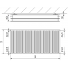 Mexen CH30 Hygiene Plattenheizkörper 400 x 2000 mm, seitlicher Anschluss, 2192 W, schwarz - W430H-040-200-70