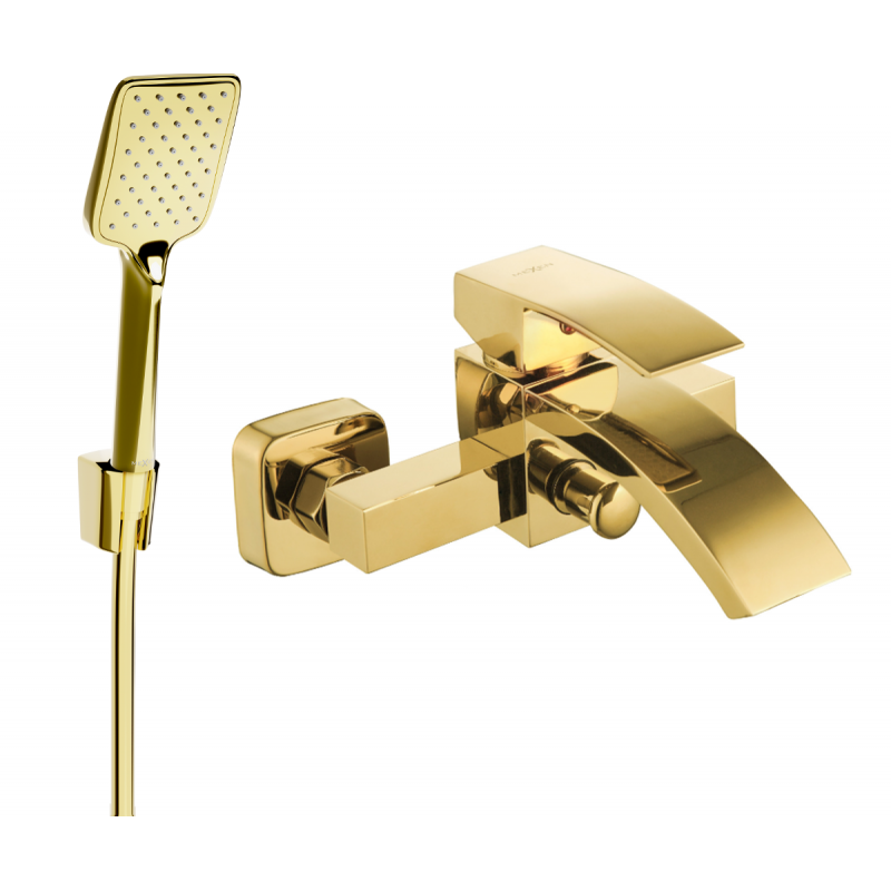 Mexen Libra R62 Badewannenarmatur mit Duschset, Gold - 74513R62-50