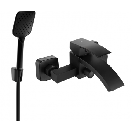 Mexen Libra R62 Badewannenarmatur mit Duschset, schwarz - 74513R62-70