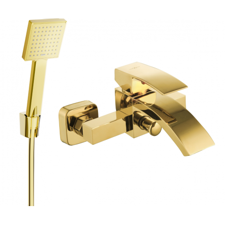 Mexen Libra R45 Badewannenarmatur mit Duschset, gold - 74513R45-50