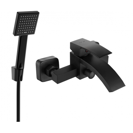 Mexen Libra R45 Badewannenarmatur mit Duschset, schwarz - 74513R45-70