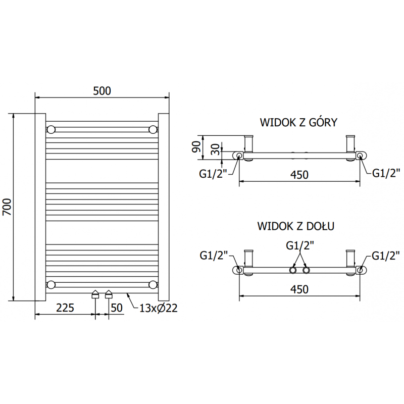 Mexen Mars elektrischer Heizkörper 700 x 500 mm, 300 W, schwarz - W110-0700-500-2300-70