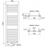 Mexen Mars Elektrischer Heizkörper 1200 x 400 mm, 300 W, Chrom - W110-1200-400-2300-01