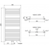 Mexen Mars elektrischer Heizkörper 1200 x 600 mm, 600 W, weiß - W110-1200-600-2600-20