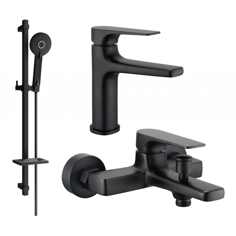 Mexen Lynx DQ40 Badewannen-Set, schwarz - 745903DQ40-70