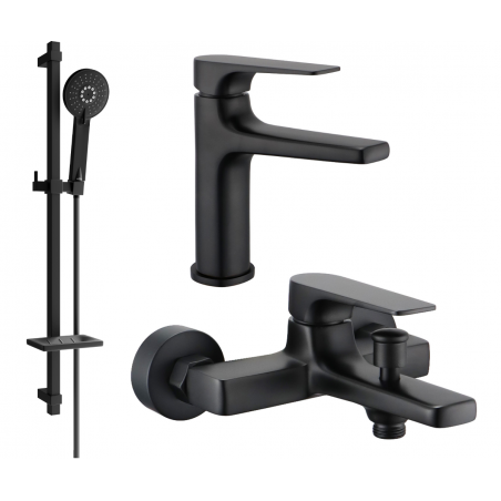 Mexen Lynx DQ40 Badewannen-Set, schwarz - 745903DQ40-70