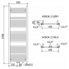Mexen Mars elektrischer Heizkörper 1500 x 500 mm, 600 W, anthrazit - W110-1500-500-2600-66