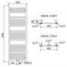 Mexen Mars elektrischer Heizkörper 1500 x 500 mm, 600 W, schwarz - W110-1500-500-2600-70