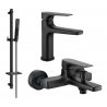 Mexen Lynx DQ72 Badewannenset, schwarz - 745903DQ72-70