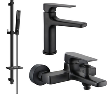 Mexen Lynx DQ72 Badewannenset, schwarz - 745903DQ72-70