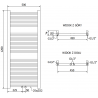 Mexen Mars elektrischer Heizkörper 1200 x 500 mm, 500 W, weiß - W110-1200-500-6500-20