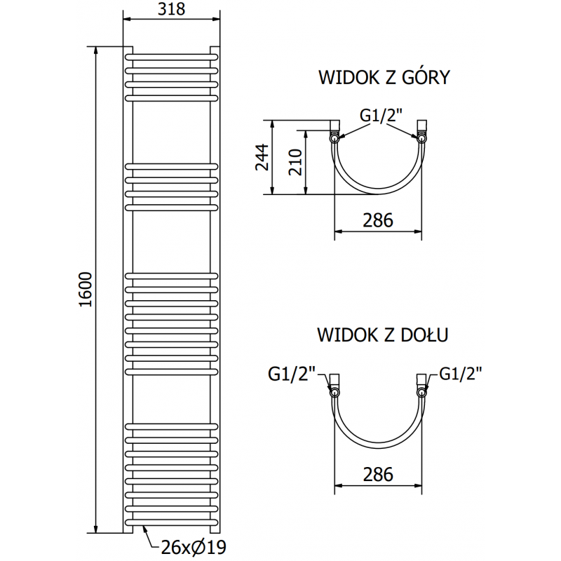 Mexen Eros elektrischer Heizkörper 1600 x 318 mm, 600 W, schwarz - W112-1600-318-2600-70