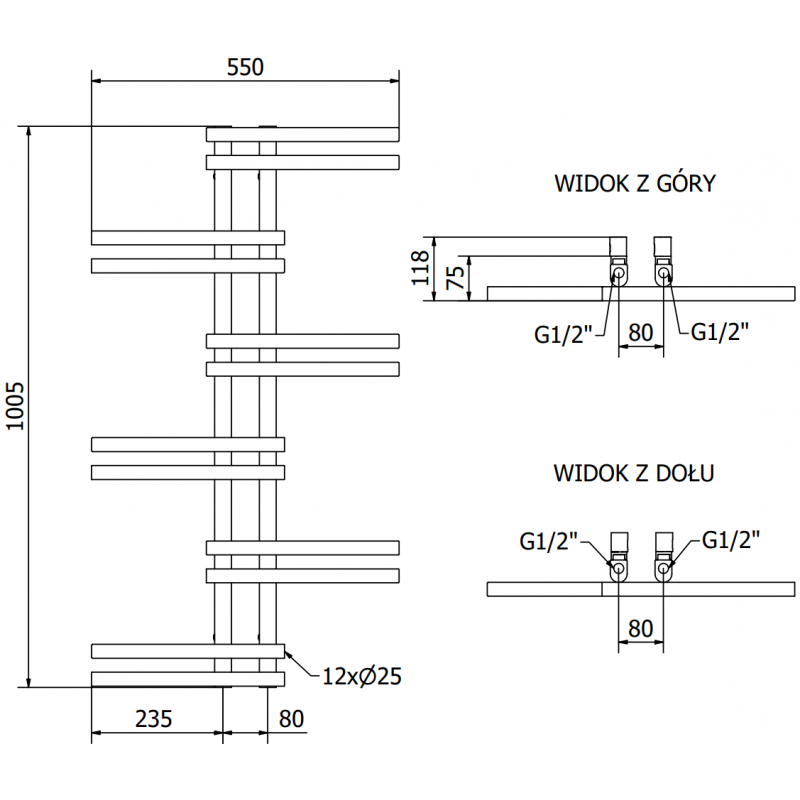 Mexen Jari elektrischer Heizkörper 1005 x 550 mm, 300 W, weiß - W115-1005-550-2300-20
