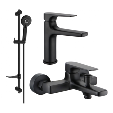 Mexen Lynx DF40 Badezimmerset, schwarz - 745903DF40-70