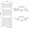 Mexen Helios Elektroheizkörper 1200 x 500 mm, 600 W, Anthrazit - W103-1200-500-2600-66