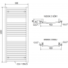 Mexen Helios elektrischer Heizkörper 1200 x 500 mm, 600 W, schwarz - W103-1200-500-2600-70