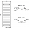 Mexen Helios elektrischer Heizkörper 1500 x 500 mm, 900 W, weiß - W103-1500-500-2900-20