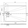 Mexen Hugo rechteckige Duschwanne SMC 110 x 90 cm, weiß, Abdeckung gold - 42109011-G