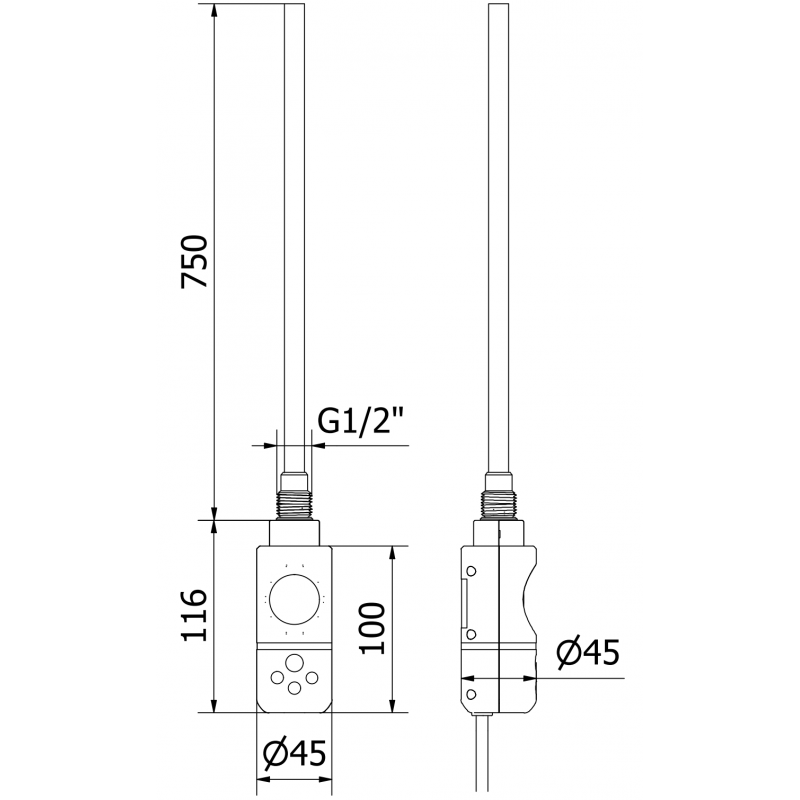 Mexen Hades Elektrische Heizung 1500 x 600 mm, 900 W, weiß - W104-1500-600-2900-20