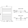 Mexen Uran Elektroheizkörper 800 x 600 mm, 300 W, Chrom - W105-0800-600-2300-01