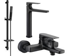 Mexen Lynx DQ72 Badezimmerset, schwarz - 745913DQ72-70