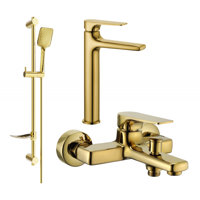 Mexen Lynx DF62 Badewannen-Set, gold - 745913DF62-50