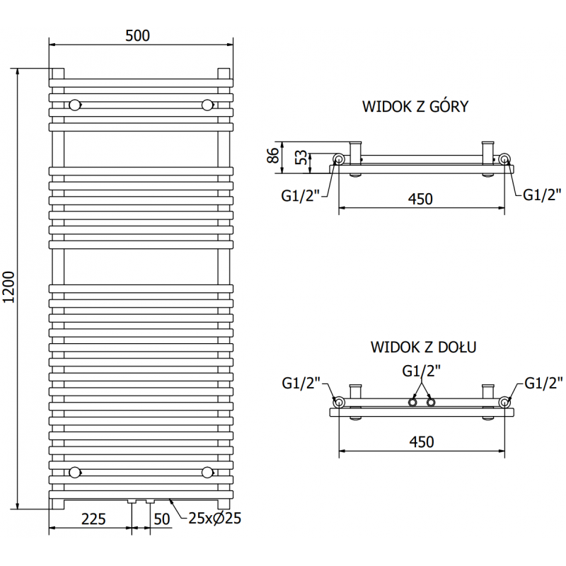 Mexen Sol Elektrischer Heizkörper 1200 x 500 mm, 600 W, schwarz - W125-1200-500-2600-70