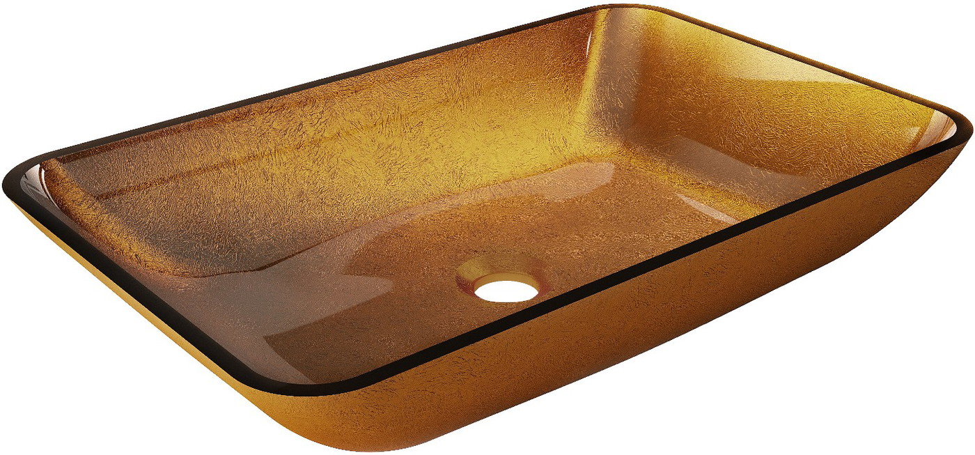 Mexen Megan Aufsatzwaschbecken aus Glas 56 x 36 cm, gold - 24135650