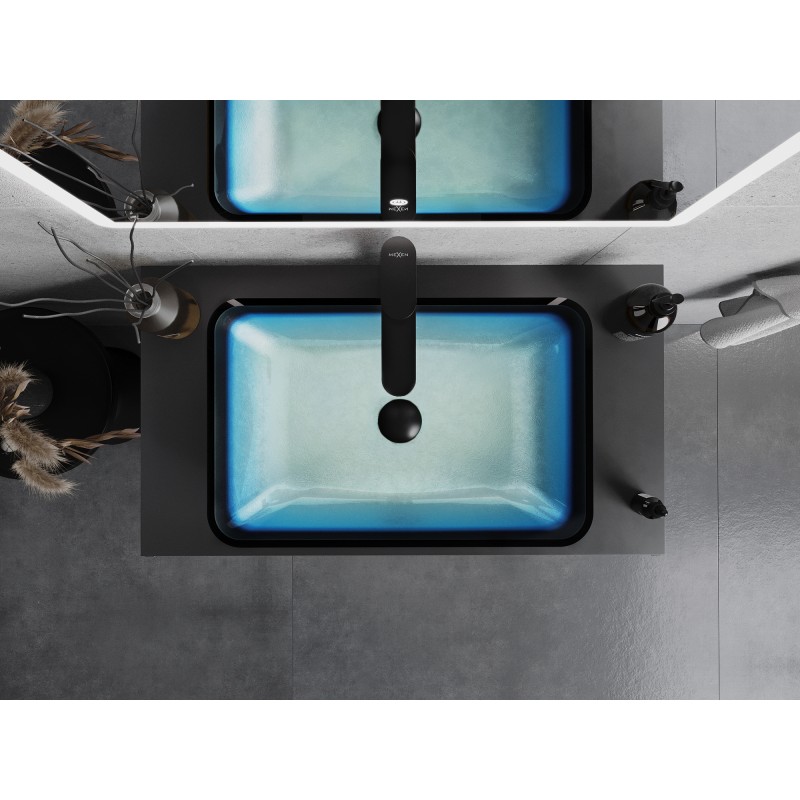 Mexen Megan Glas-Waschtischaufsatz 56 x 36 cm, blau - 24135647