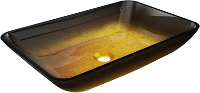 Mexen Megan Glas-Waschbecken zur Aufsatzmontage 56 x 36 cm, dunkles Gold - 24135651