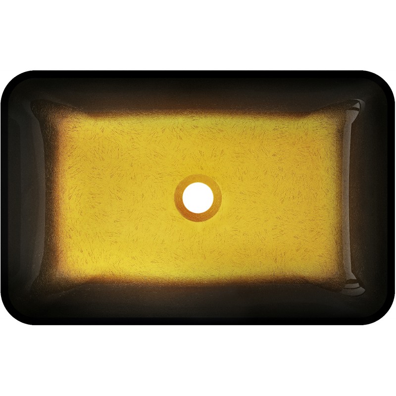Mexen Megan Glaswaschbecken Aufsatzwaschbecken 56 x 36 cm, dunkles Gold - 24135651