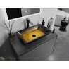 Mexen Megan Glaswaschbecken Aufsatzwaschbecken 56 x 36 cm, dunkles Gold - 24135651