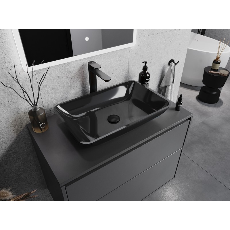 Mexen Megan Gläsernes Aufsatzwaschbecken 56 x 36 cm, schwarz - 24135670