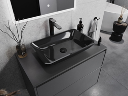 Mexen Megan Gläsernes Aufsatzwaschbecken 56 x 36 cm, schwarz - 24135670