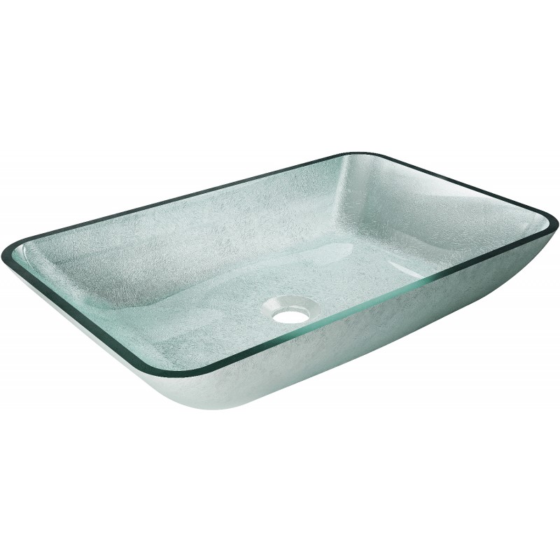 Mexen Megan Glaswaschbecken Aufsatzwaschbecken 56 x 36 cm, silber - 24135611