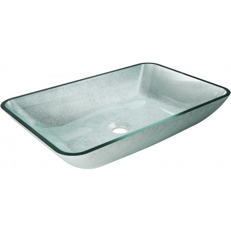 Mexen Megan gläsernes Aufsatzwaschbecken 56 x 36 cm, silber - 24135611