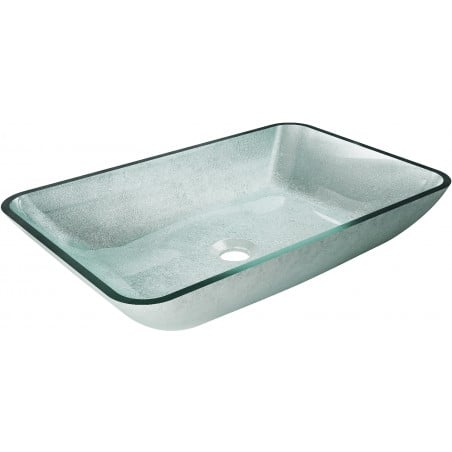 Mexen Megan Glaswaschbecken Aufsatzwaschbecken 56 x 36 cm, silber - 24135611