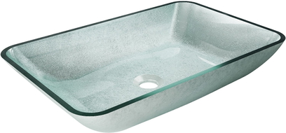 Mexen Megan gläsernes Aufsatzwaschbecken 56 x 36 cm, silber - 24135611