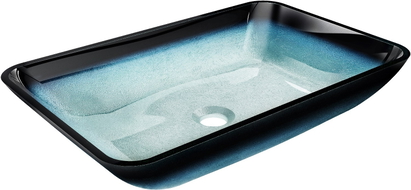 Mexen Megan Glas-Waschtischaufsatz 56 x 36 cm, blau - 24135647
