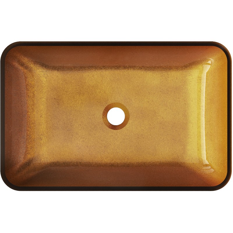 Mexen Megan gläsernes Aufsatzwaschbecken 56 x 36 cm, gold - 24135650