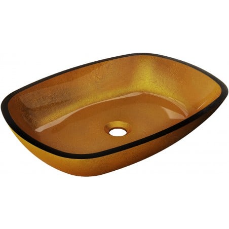Mexen Araks Glas-Waschbecken zur Aufsatzmontage 54 x 39 cm, gold - 24155450