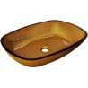 Mexen Araks Glas-Waschbecken zur Aufsatzmontage 54 x 39 cm, gold - 24155450