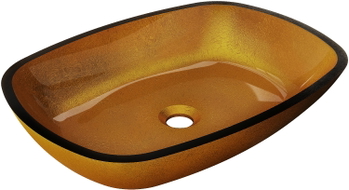 Mexen Araks glaswaschbecken zur aufsatzmontage 54 x 39 cm, gold - 24155450