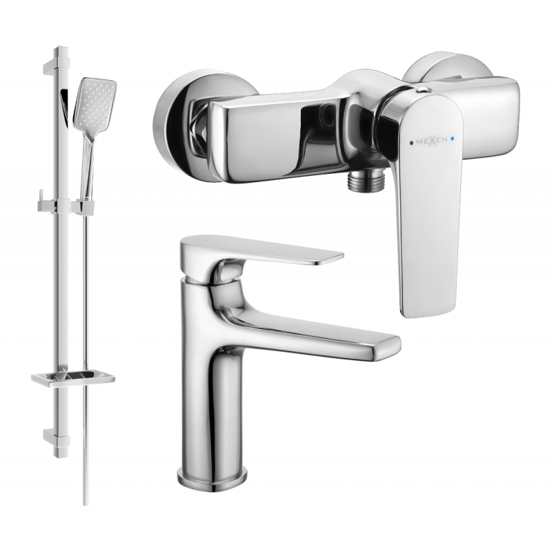 Mexen Lynx DQ62 Duschset, Chrom - 745904DQ62-00