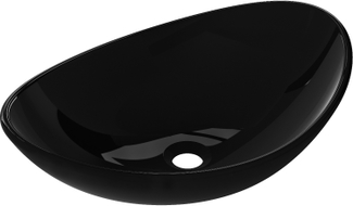 Mexen Sonia Gläsernes Aufsatzwaschbecken 54 x 37 cm, schwarz - 24145470
