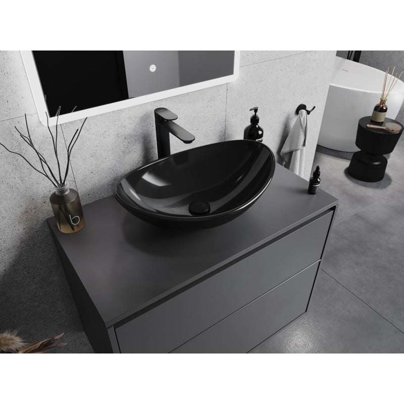 Mexen Sonia Glas-Waschtischplatte 54 x 37 cm, schwarz - 24145470