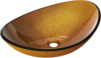Mexen Sonia, gläsernes Aufsatzwaschbecken 54 x 37 cm, gold - 24145450