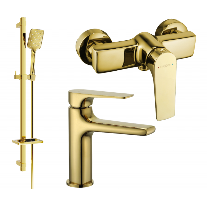 Mexen Lynx DQ62 Duschset, gold - 745904DQ62-50